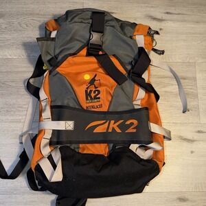 K2 Backcountry Interglacier Hiking Backpack Orange Gray Mountaineering Ski Pack